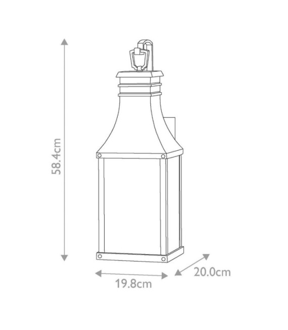 Beacon exterior wall light Transparent seeded glass, Museum aluminum Black