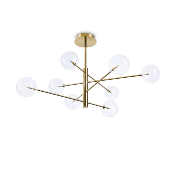 EQUINOXE Ceiling Light Glass, Metal Brass