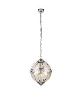 Coronet pendant light Mild steel, Chrome glass
