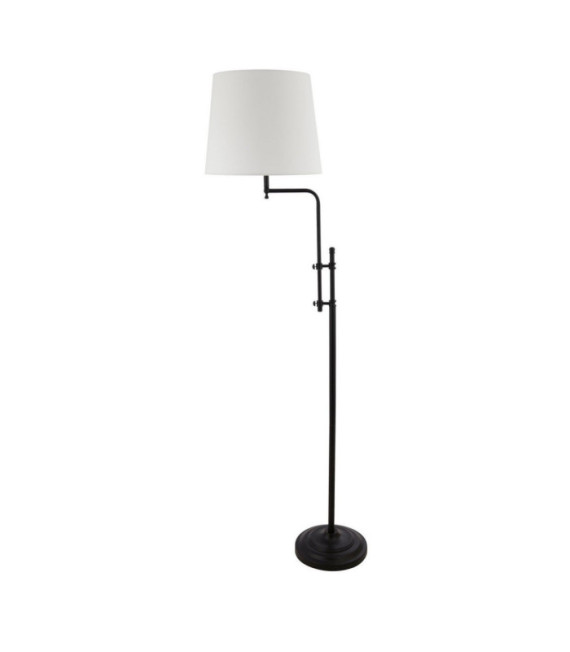 Munich floor lamp Mild steel Matt black, natural tint