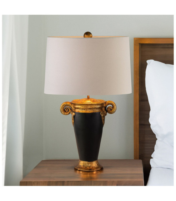 Gallier table lamp Fabric, resin, steel Black, Gold