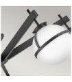Plafonnier Hollis Verre Opale,Acier Noir