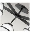Plafonnier Hollis Verre Opale,Acier Noir