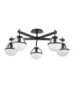 Hollis ceiling light Steel, transparent grained glass Black