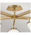 Hollis Ceiling Light Opal Glass, Heritage Brass Steel