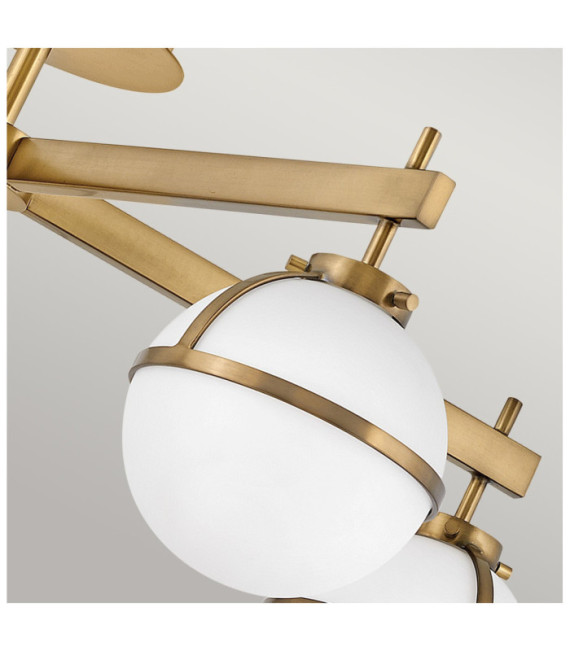 Hollis Ceiling Light Opal Glass, Heritage Brass Steel