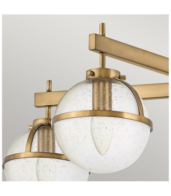Hollis ceiling light Steel, transparent grained glass Brass Heritage