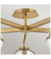 Hollis ceiling light Steel, transparent grained glass Brass Heritage