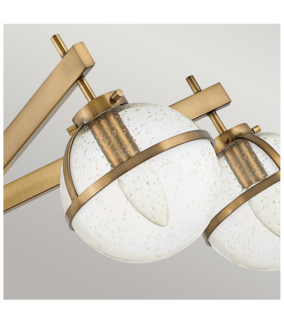 Hollis ceiling light Steel, transparent grained glass Brass Heritage