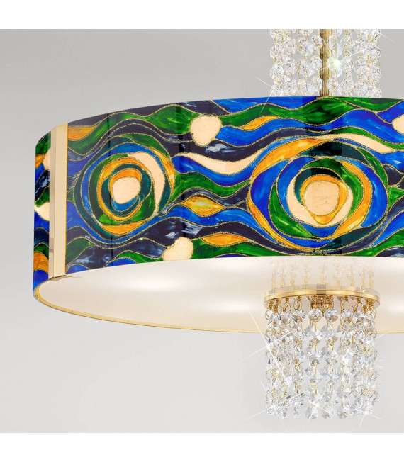 Lampada a sospensione design EMOZIONE 24 carati in oro 6 lampadine