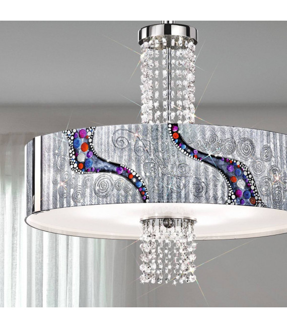 Design Pendelleuchte EMOZIONE Chrom 6 Lampen