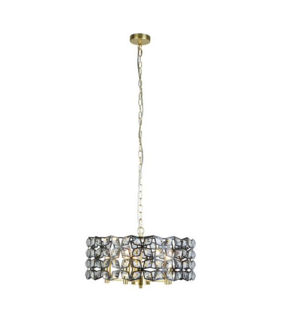 Lampada a sospensione Iris Acciaio dolce, vetro Ottone
