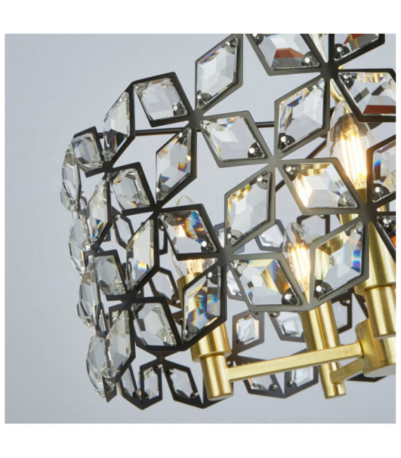 Suspension Iris Acier doux,verre Laiton