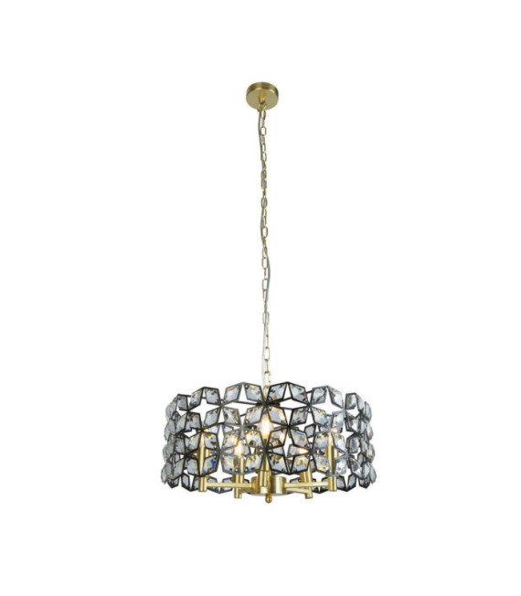 Iris pendant light Mild steel, glass Brass
