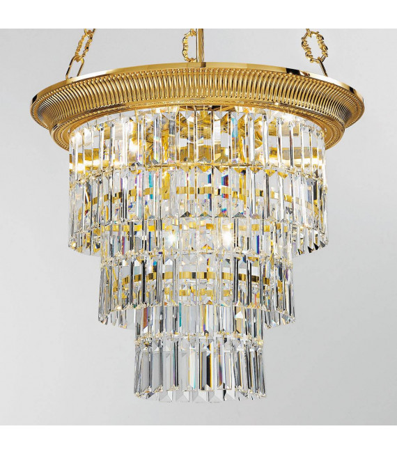 Lampadario classico MILORD CRYSTAL oro francese 4 lampadine