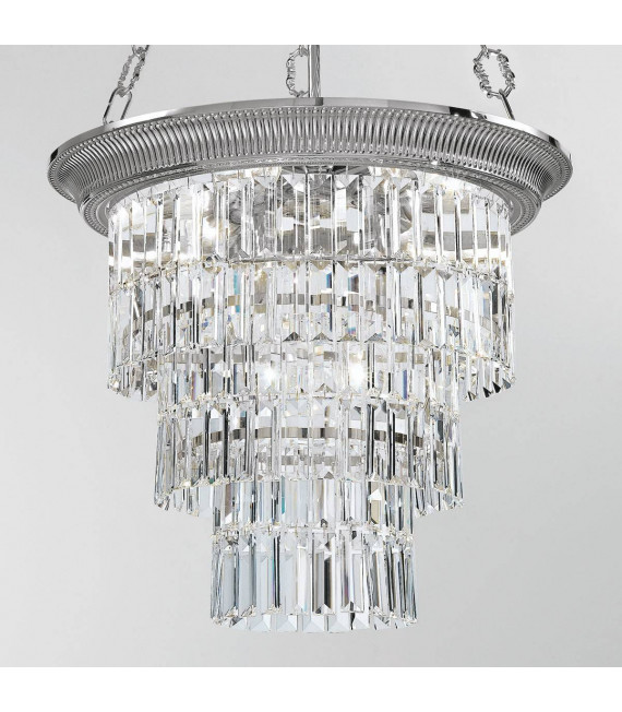 Chandelier classique MILORD CRYSTAL chrome 4 ampoules