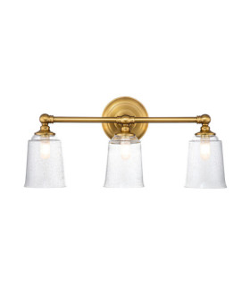 Feiss wall light Steel, transparent grained glass Burnished brass