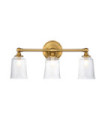 Feiss wall light Steel, transparent grained glass Burnished brass