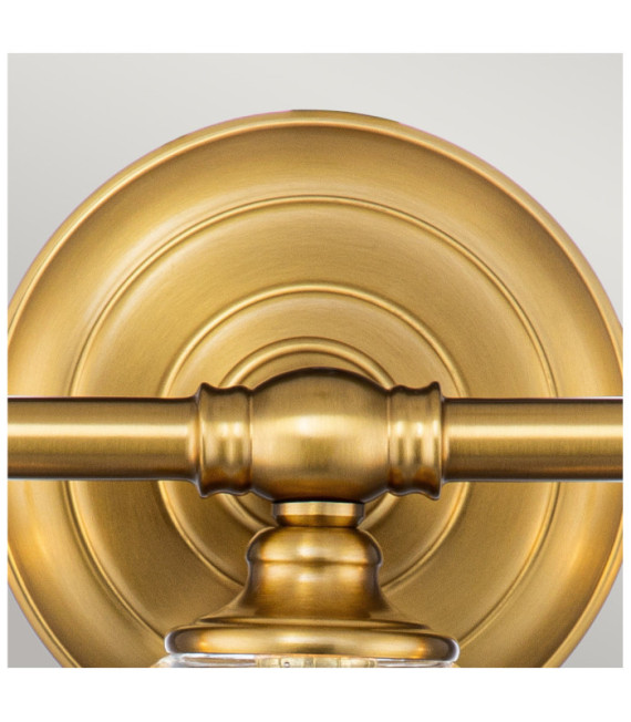 Feiss wall light Steel, transparent grained glass Burnished brass