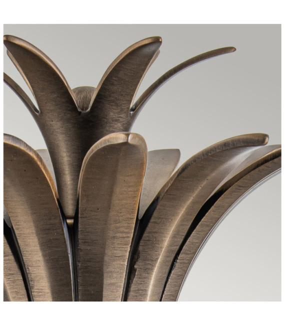Applique murale extérieur Plantation Verre optique ambre gravé à l'intérieur,aluminium Bronze bruni