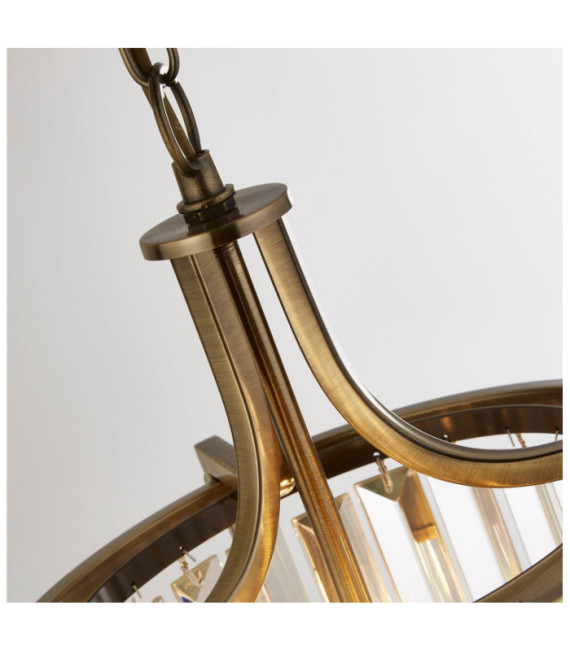 Victoria pendant light Mild steel Clear, antique brass