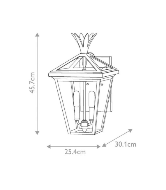 Außenwandleuchte Palma Aluminium, transparentes Glas Brünierte Bronze