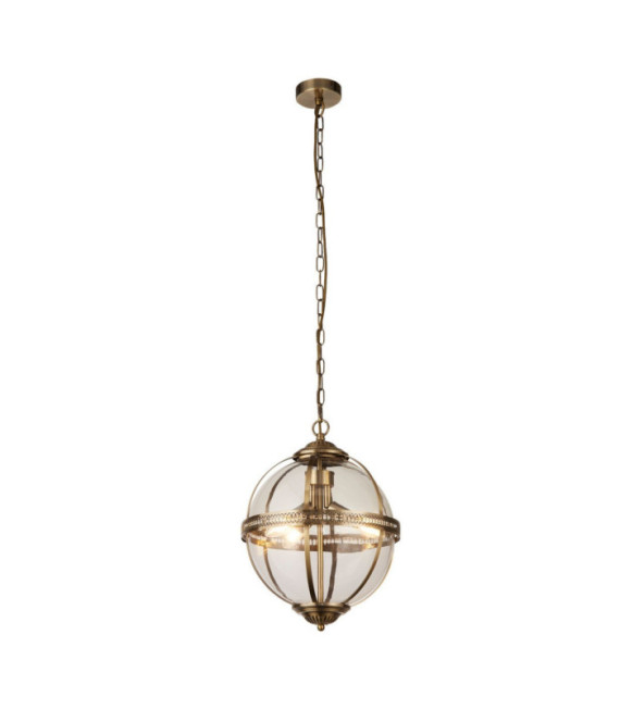 Lampada a sospensione Coronet Acciaio dolce, vetro Ottone antico