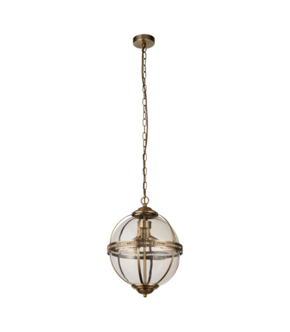 Suspension Coronet Acier doux,verre Laiton Antique