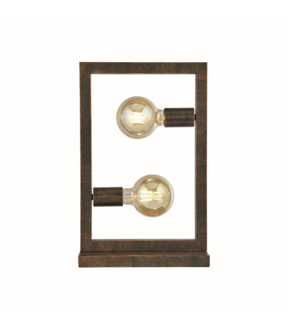Lampe de table Oblong Acier doux Brun rustique