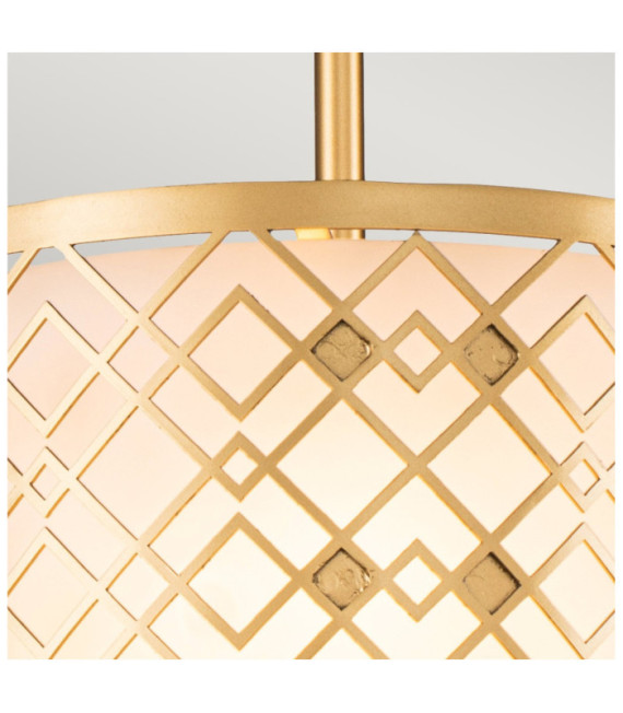 Ziggy Pendelleuchte aus Glas, lackierter Goldstahl