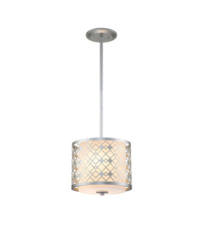 Lampadario Ziggy In Vetro, Acciaio Laccato Argento