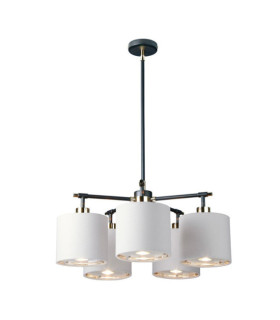 Lampada a sospensione Balance in acrilico, paralumi in acciaio nero