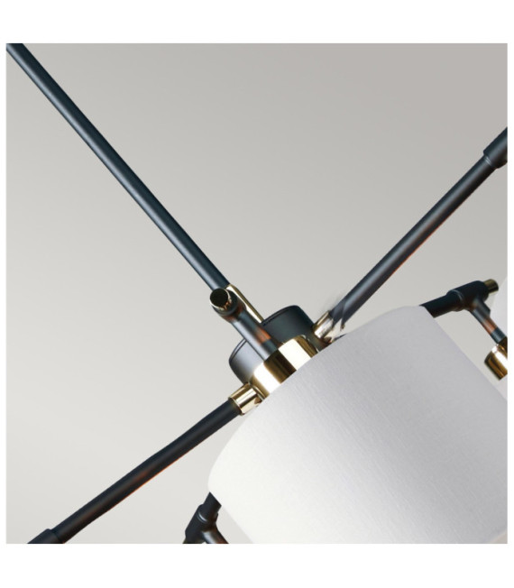 Lampada a sospensione Balance in acrilico, paralumi in acciaio nero