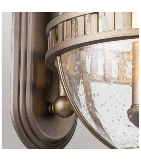 Applique murale extérieur Kichler Aluminium,laiton,verre grainé transparent Bronze bruni