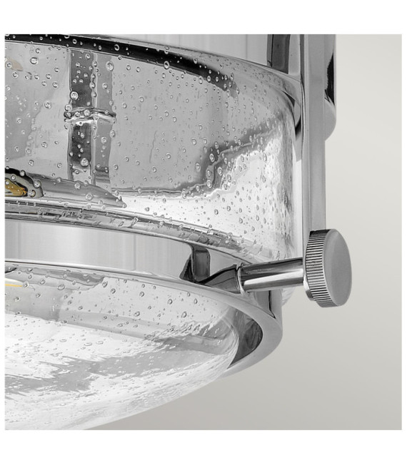 Lámpara de techo Harper Acero, cristal granulado transparente Cromo pulido