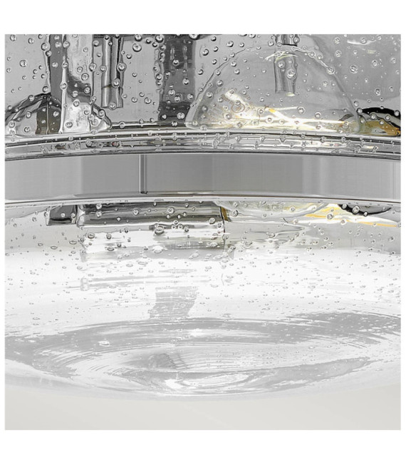 Plafonnier Harper Acier,verre grainé transparent Chrome poli