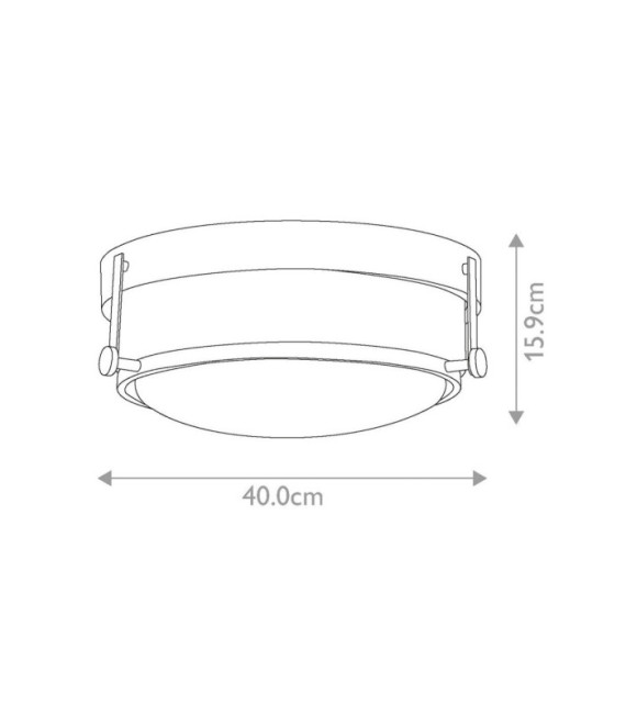 Plafonnier Harper Acier,verre dépoli opale Chrome poli