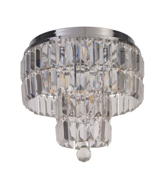 Empire ceiling light Mild steel Chrome, clear