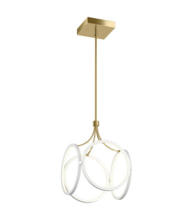 Kichler LED pendant light Iron, frosted acrylic, white aluminum with Champagne Gold