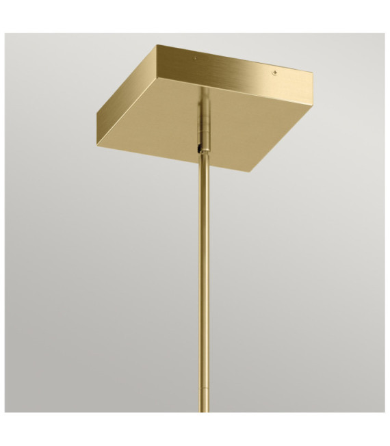 Lampada a sospensione LED Kichler Ferro, acrilico satinato, alluminio bianco con oro champagne
