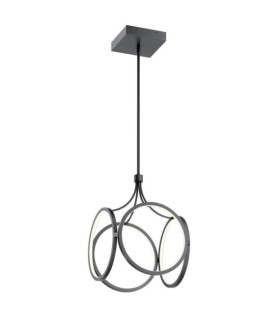Kichler LED pendant light Iron, frosted acrylic, aluminum Matte black