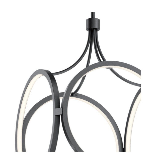Lampada a sospensione LED Kichler Ferro, acrilico satinato, alluminio Nero opaco
