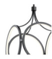 Kichler LED pendant light Iron, frosted acrylic, aluminum Matte black