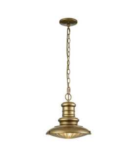 Lámpara colgante de exterior Redding Vidrio, Aluminio Bronce envejecido pintado