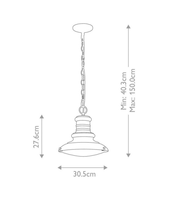 Lampada a sospensione per esterno Redding Vetro, Alluminio Verniciato bronzo invecchiato