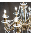 Chandelier classique CONTARINI CRYSTAL laiton antique 8 ampoules