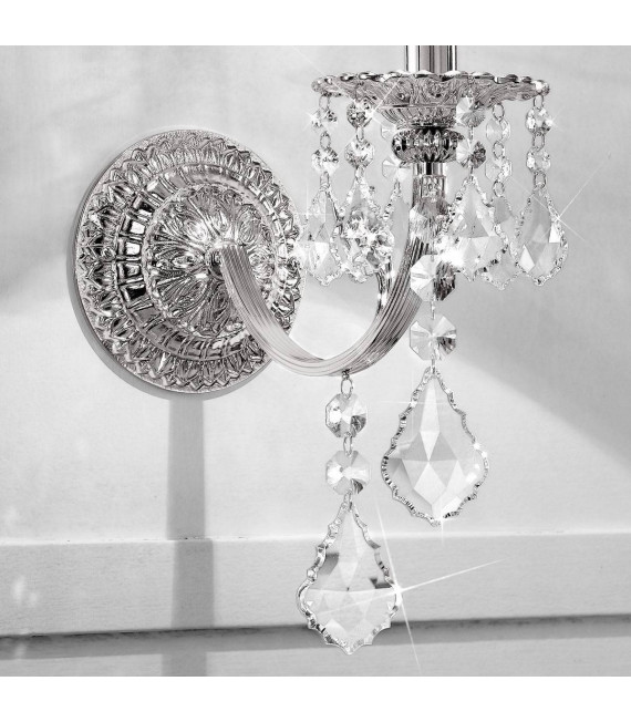 Applique classica PISANI CRYSTAL cromo 1 lampadina