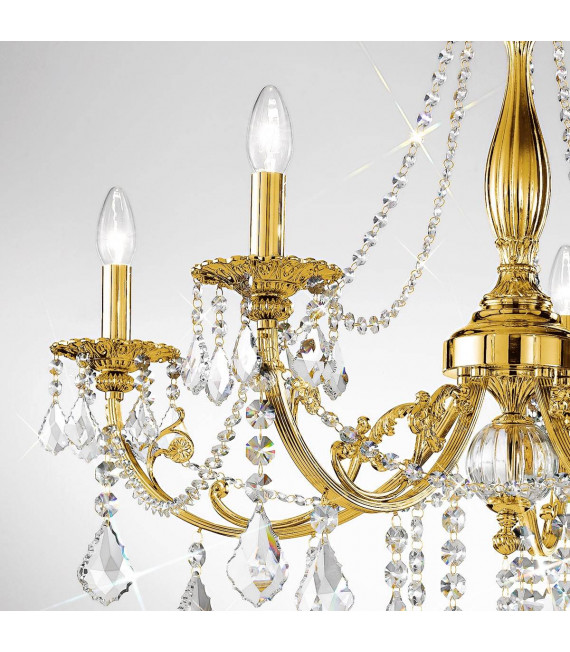 Candelabro clásico PISANI CRYSTAL French gold 5 bombillas