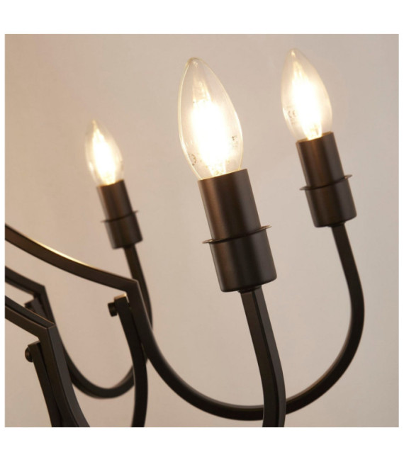 Lampada a sospensione Lodge in acciaio dolce nera