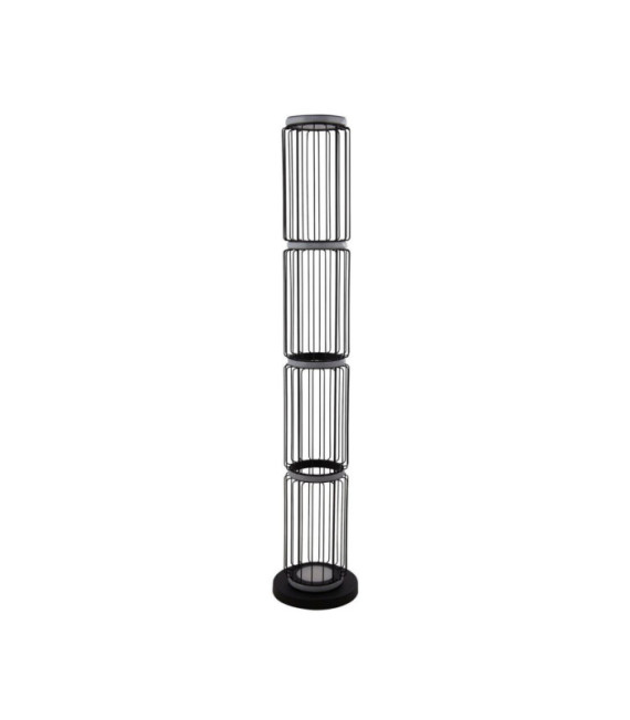 Circolo LED-Stehleuchte Aluminium, Flussstahl, schwarzes Silikon
